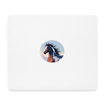 Tinker stallion galloping in mountain landscape - Mouse Pad (horizontal) - white - Front
