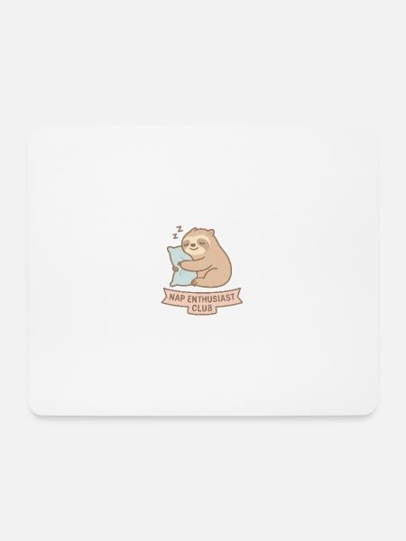 Sleeping raccoon illustration - Mouse Pad (horizontal) - white