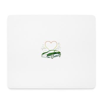 Leuchtendes Sportauto mit Herz - Mousepad (Querformat) - Weiß - Vorne