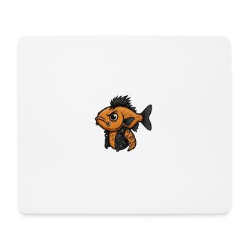 Fish Punk Illustration Rice Field Rocker - Mouse Pad (horizontal) - white - Front