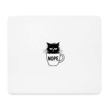 Nope Katze Kaffee Sarkasmus - Mousepad (Querformat) - Weiß - Vorne