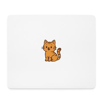 Chat de dessin animé mignon dans la vie quotidienne - Tapis de souris (format paysage) - blanc - Devant