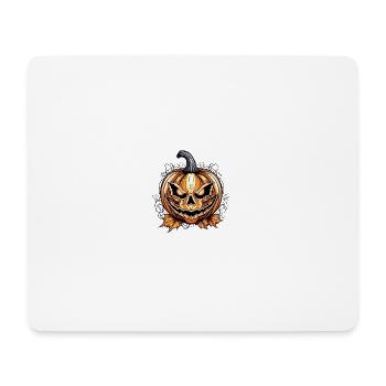 Gruseliger Halloween Kürbis mit Schädel-Design - Mousepad (Querformat) - Weiß - Vorne