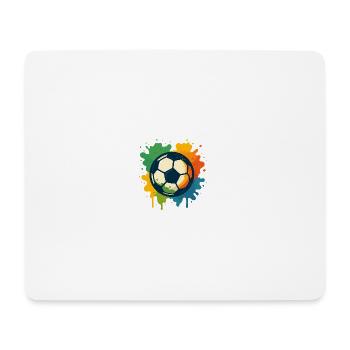 Colorful soccer splatter design - Mouse Pad (horizontal) - white - Front
