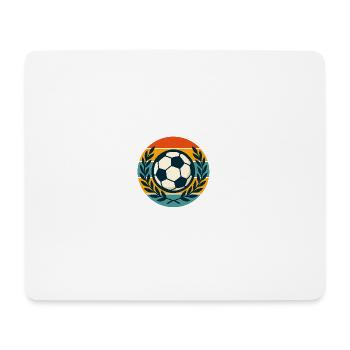 Retro Sonnenuntergang Fußball Kranz - Mousepad (Querformat) - Weiß - Vorne