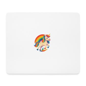 Regenbogen Unicorn Tanz - Mousepad (Querformat) - Weiß - Vorne