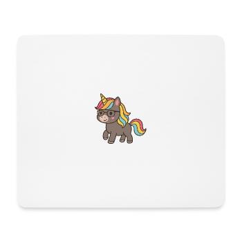 Pastel Unicorn with Glasses - Mouse Pad (horizontal) - white - Front