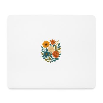 Wasserfarbener Blütenstrauß - Mousepad (Querformat) - Weiß - Vorne