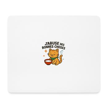 Zen cat enjoying the good things - Mouse Pad (horizontal) - white - Front