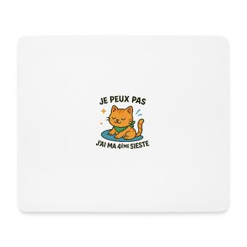 Chat zen en sieste je peux pas - Tapis de souris (format paysage) - blanc - Devant