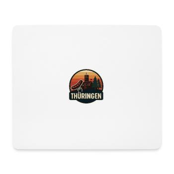 Thuringia Castle Panorama Badge - Mouse Pad (horizontal) - white - Front
