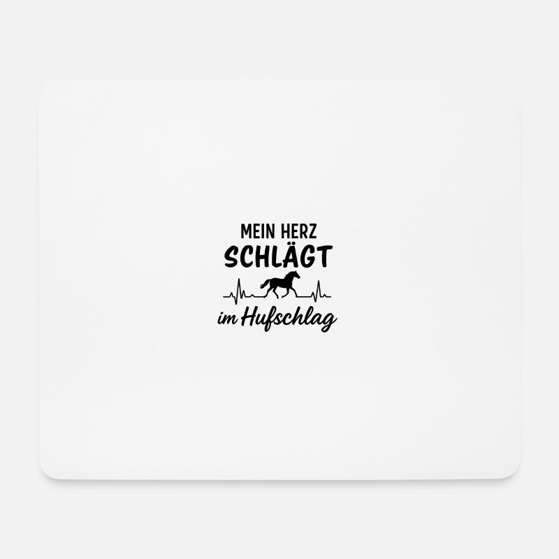 Herzschlag Hufschlag, Pferd, reiten - Mousepad (Querformat) - Weiß