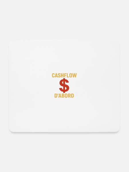 Cashflow zuerst – Priorität für Investoren - Mousepad (Querformat) - Weiß