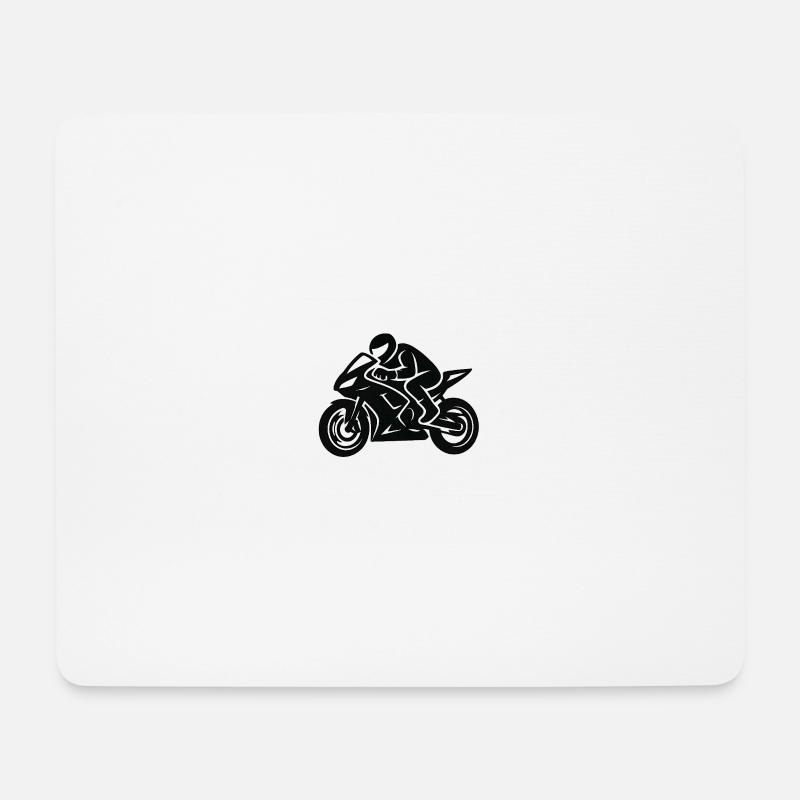 Motorradlinienzeichnung - Mousepad (Querformat) - Weiß