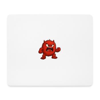 Rotes Wutmonster Cartoon - Mousepad (Querformat) - Weiß - Vorne