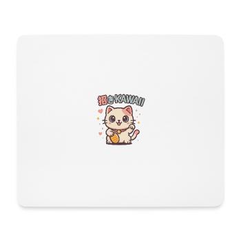 Invitation Chat Kawaii Chance - Tapis de souris (format paysage) - blanc - Devant