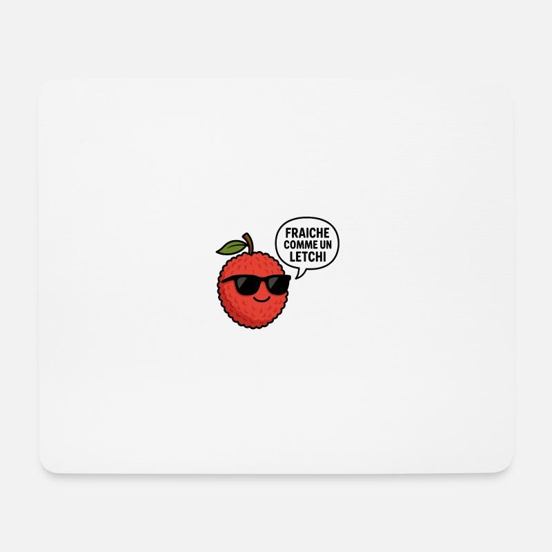 frisch wie eine Litschi - Mousepad (Querformat) - Weiß