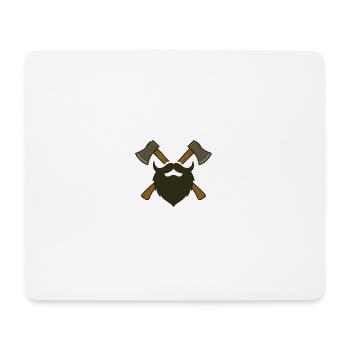 Barbe et haches de bûcheron – Lumberjack Design - Tapis de souris (format paysage) - blanc - Devant