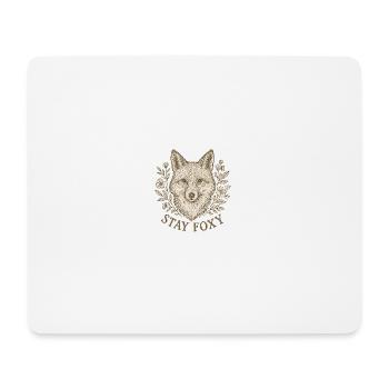 Stay Foxy – Wild & Stilvoll - Mousepad (Querformat) - Weiß - Vorne