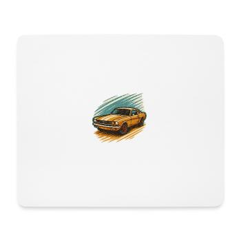 Vintage Muscle Car – Retro Auto Design - Mousepad (Querformat) - Weiß - Vorne