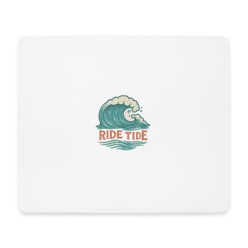 Ride Tide – Surf Wave Design - Mouse Pad (horizontal) - white - Front
