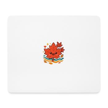 Cuddly Autumn Leaf Smile - Mouse Pad (horizontal) - white - Front