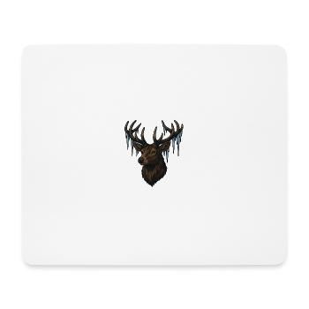 Eisiger Hirschkopf - Mousepad (Querformat) - Weiß - Vorne