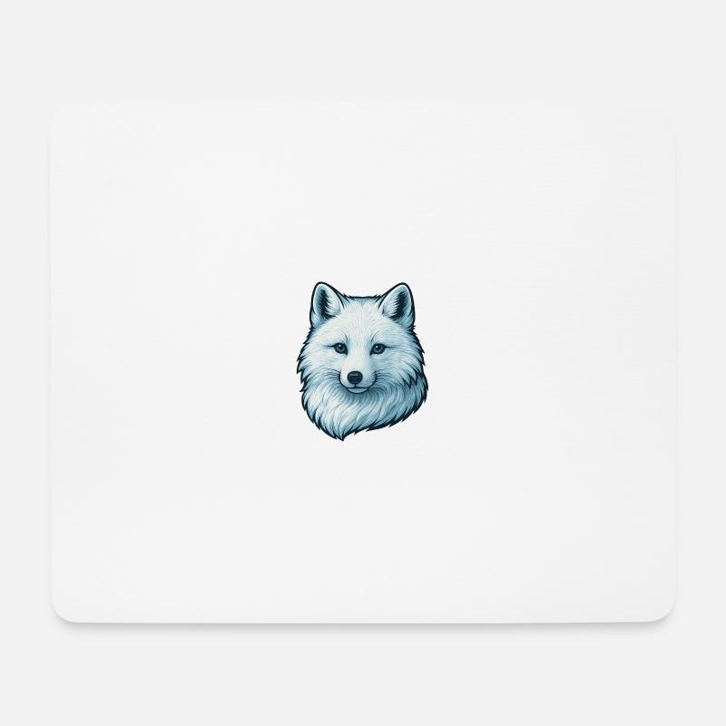 Blaues Wolfsgesicht Illustration - Mousepad (Querformat) - Weiß