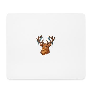 Winter deer with icicles - Mouse Pad (horizontal) - white - Front