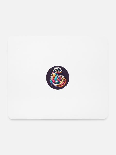 Geometric colorful meerkat - Mouse Pad (horizontal) - white