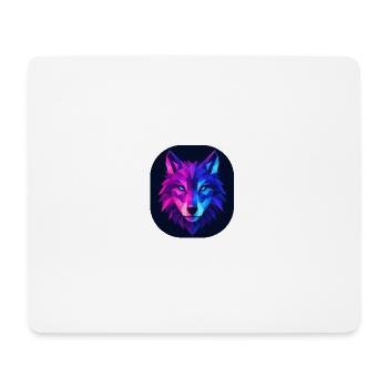 Lupus Wolf Neon Geopattern - Mouse Pad (horizontal) - white - Front