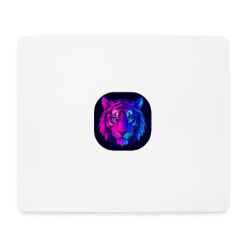 Neon Polygon Tiger: Magenta to Blue - Mouse Pad (horizontal) - white - Front