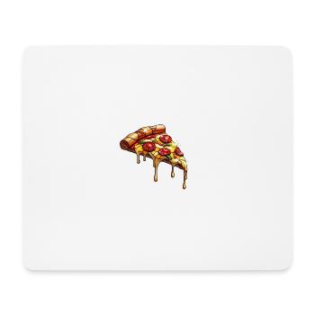 Shiny salami pizza with basil - Mouse Pad (horizontal) - white - Front