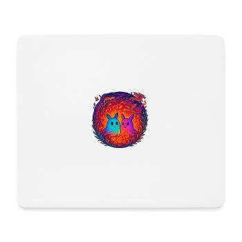 Neon Monster in Love - Mouse Pad (horizontal) - white - Front