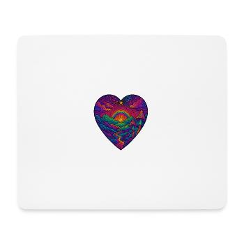 Rainbow Heart Landscape - Mouse Pad (horizontal) - white - Front