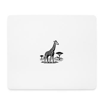 Giraffe silhouette in savannah country - Mouse Pad (horizontal) - white - Front