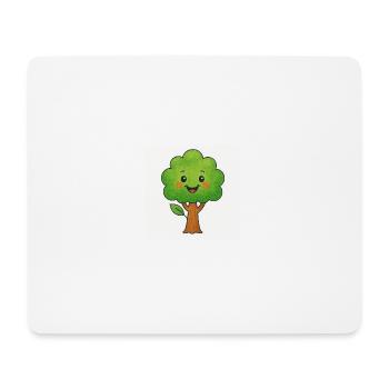Cute Cartoon Tree – Funny Nature Motif for - Mouse Pad (horizontal) - white - Front