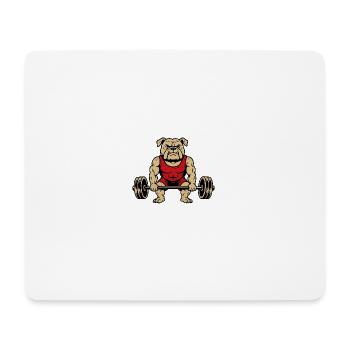 Bodybuilder Bulldogge - Mousepad (Querformat) - Weiß - Vorne