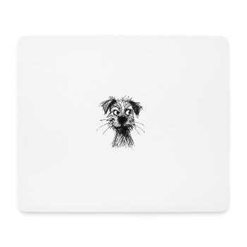 Skizze Hundeporträt frech - Mousepad (Querformat) - Weiß - Vorne