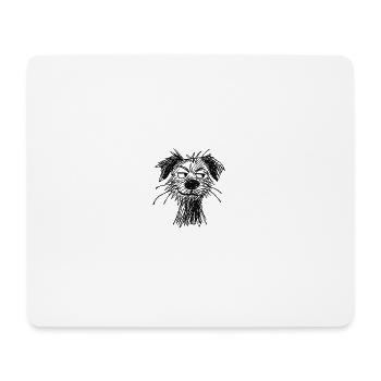 Skizze Hundeporträt schelmisch - Mousepad (Querformat) - Weiß - Vorne
