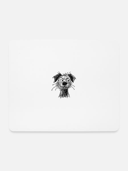 Skizze Hundeporträt schelmisch - Mousepad (Querformat) - Weiß