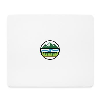 Berg Fluss Wald | Outdoor Abenteuer Logo - Mousepad (Querformat) - Weiß - Vorne