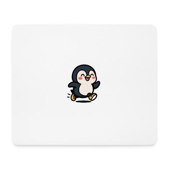 Penguin on the move: joyful leap - Mouse Pad (horizontal) - white - Front