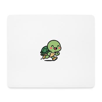 Schildkröten-Läufer-Lächeln - Mousepad (Querformat) - Weiß - Vorne