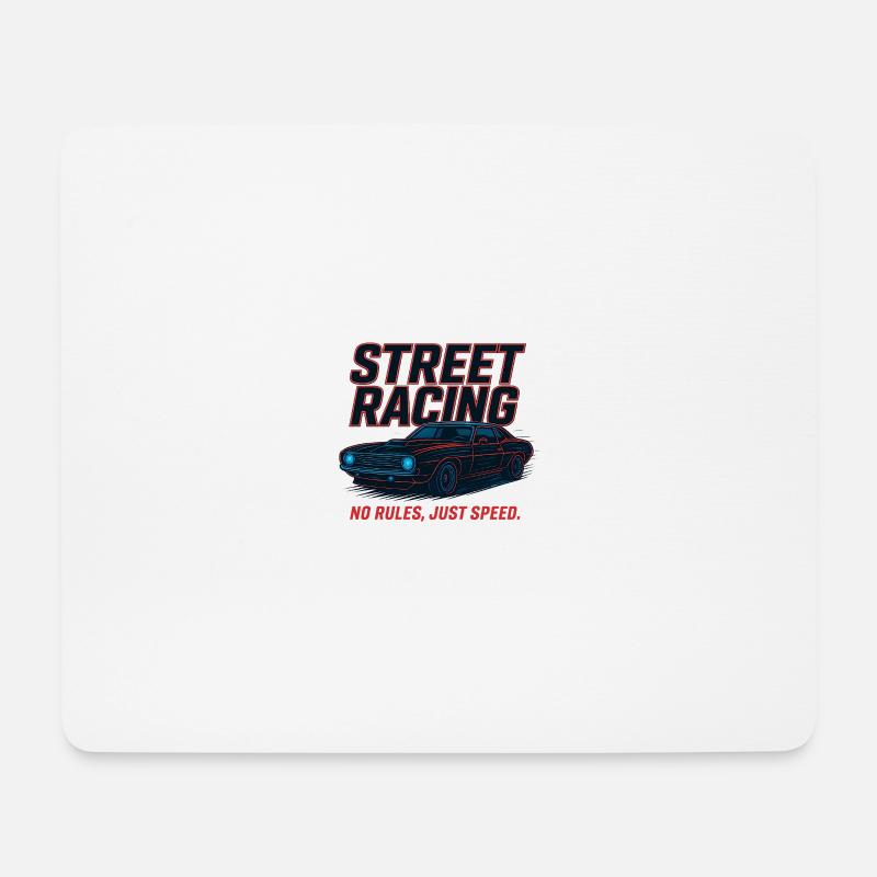 Course de rue – Pas de règles, juste de la vitesse - Tapis de souris (format paysage) - blanc