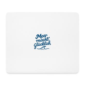 Sea Makes Happy Typography Wave - Mouse Pad (horizontal) - white - Front