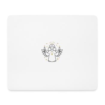 Engel mit Kerzen und Goldenem Herz - Mousepad (Querformat) - Weiß - Vorne