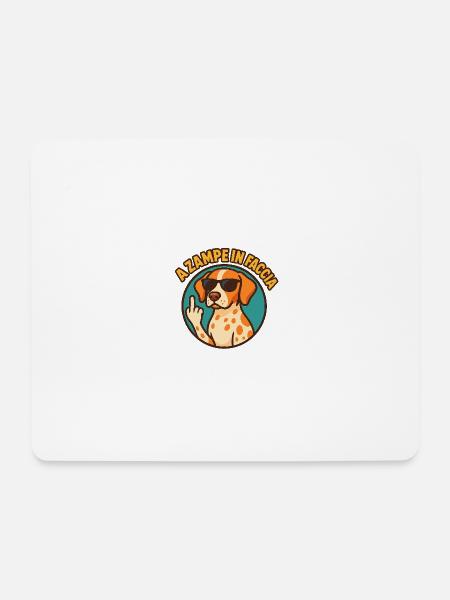 Mit den Pfoten im Gesicht - Mousepad (Querformat) - Weiß