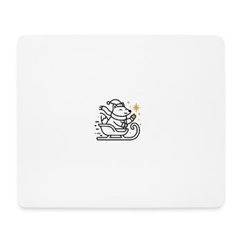 Christmas Mouse on Sleigh - Mouse Pad (horizontal) - white - Front
