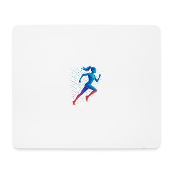 Coureur géométrique en mouvement - Tapis de souris (format paysage) - blanc - Devant